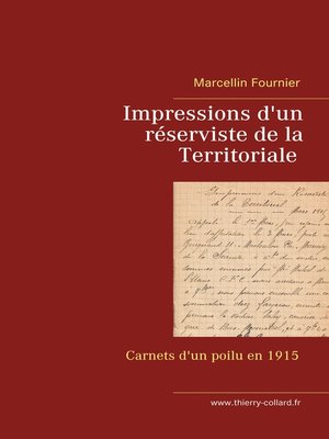 cover image of Impressions d'un réserviste de la Territoriale
